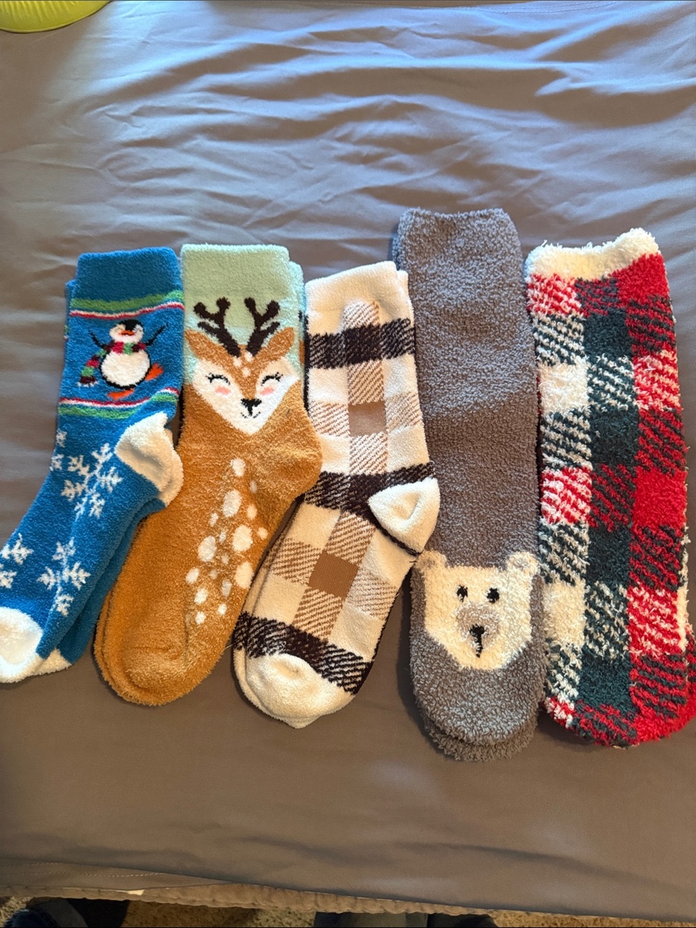 Cozy Plush Men’s Fuzzy Socks - Assorted Holiday Colors